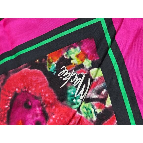 Bob Mackie Wearable Art Silk Floral Scarf One Size Wrap Shawl Lightweight NWB - Picture 7 of 11